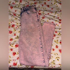 pink baggy straight leg jeans
